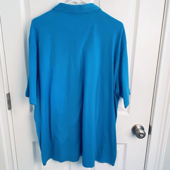 Peter Millar Polo Shirt Mens 2XL XXL Solid AQUA Blue Golf Perfect Pique Cotton - Picture 6 of 7